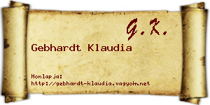 Gebhardt Klaudia névjegykártya